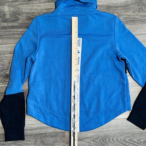 Adidas Sport 2 Womens Crop Blue Street Mock Neck Sweatshirt Size XS 0322 - Picture 7 of 11